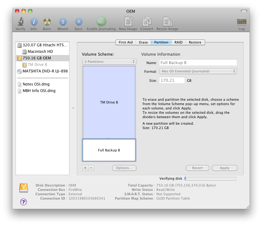 Partitioning Paritioning in Disk Utility
